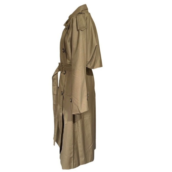 VANESSA LAB • Khaki Beige Trench Coat Driving Jacket - Picture 3 of 10